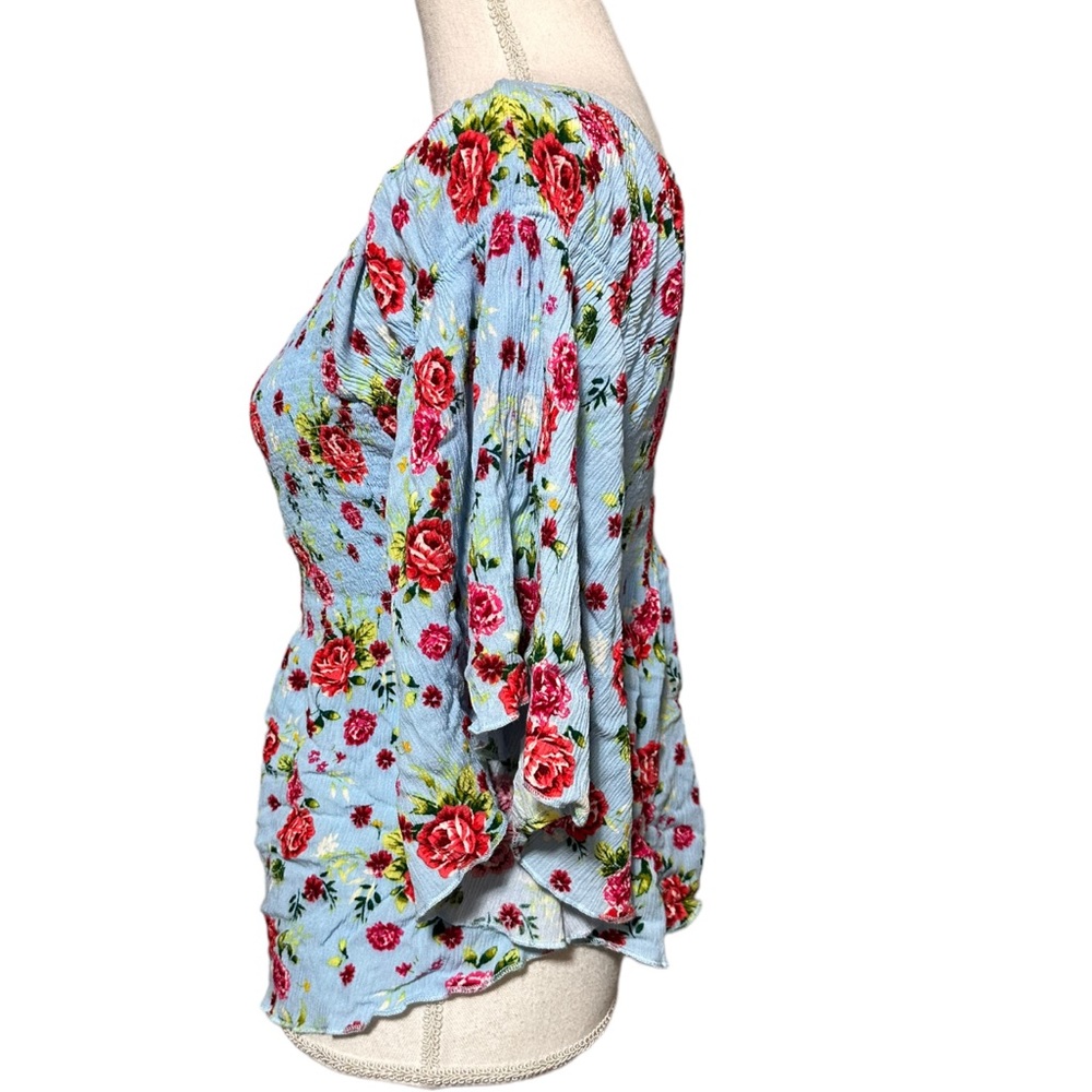 Floral romantic peasant top - Picture 3 of 4